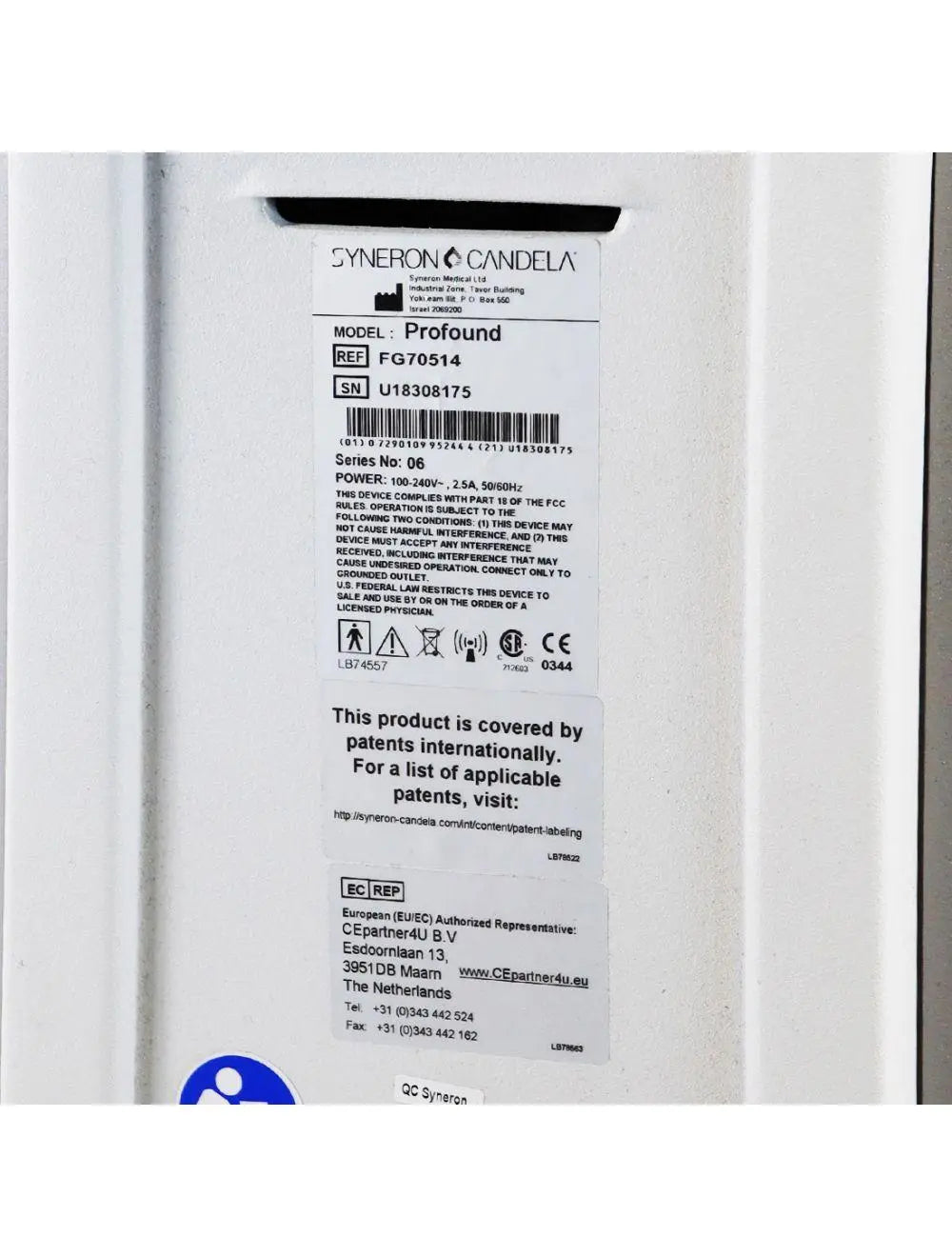 2018 Syneron Candela Profound RF Microneedling Wrinkle Skin Tightening System Candela