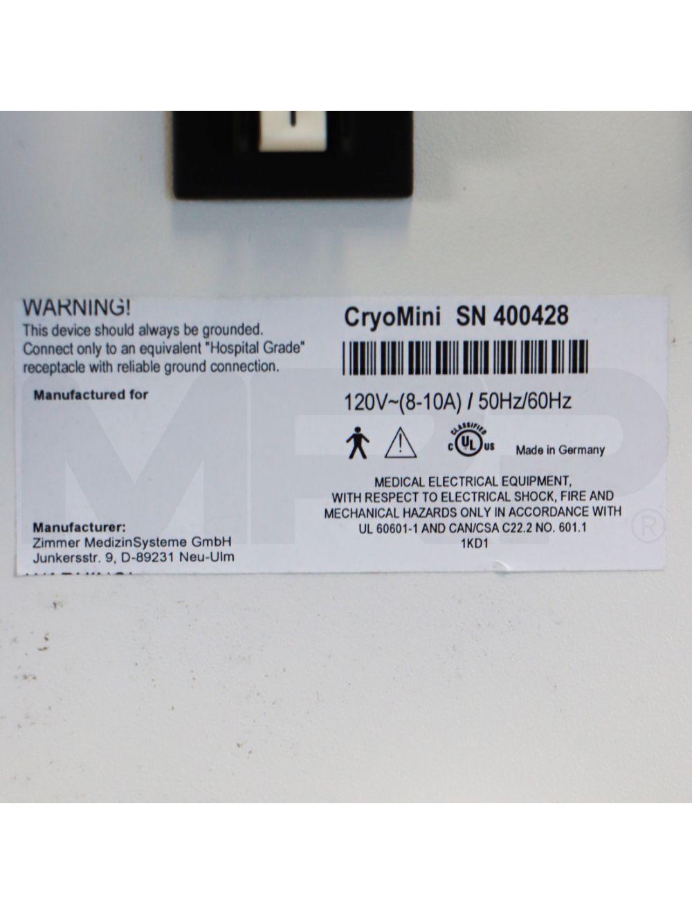 Zimmer Cryo Mini Chiller Compact Epidermal Skin Cooling System
