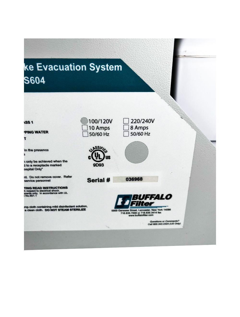 Buffalo Porta PlumeSafe PPS604 Surgical Smoke Evacuation System Suction Filter
