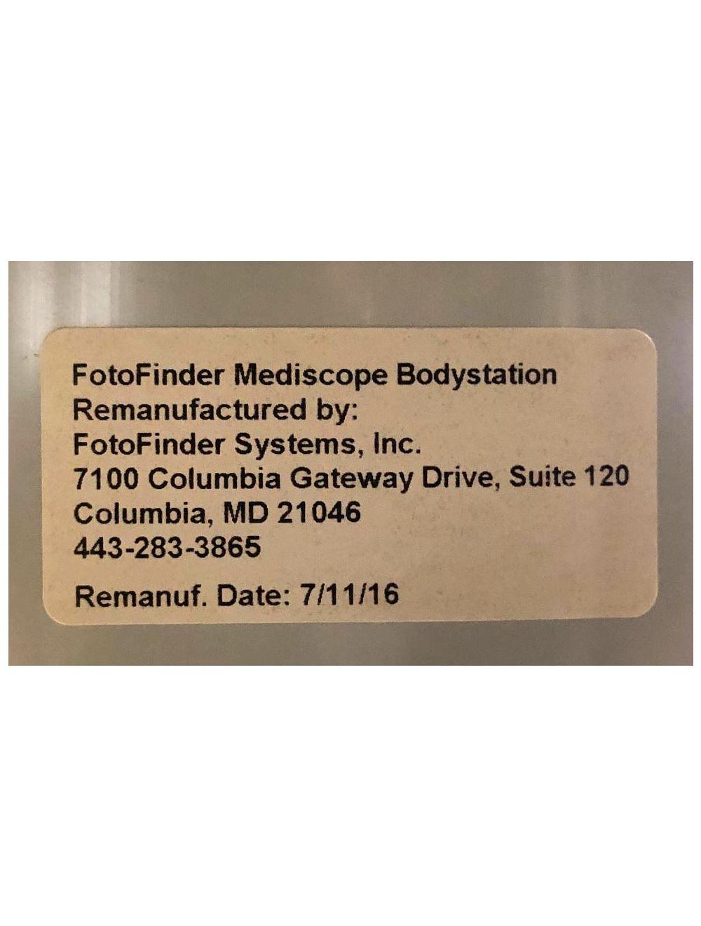 2016 FotoFinder Skin Imaging BodyStation Face Body Results Photography System