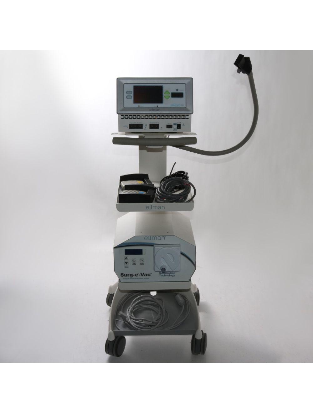 Ellman Pelleve S5 RF Generator + Surg-E-Vac Smoke Evacuator System &amp; Cart