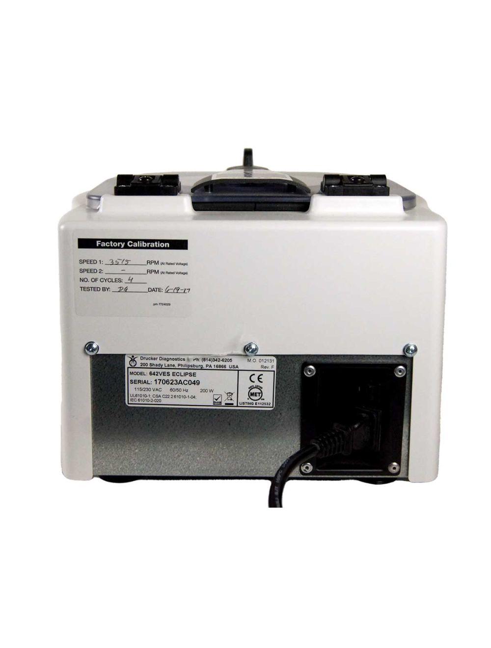 Drucker Diagnostics Eclipse 642VES Centrifuge Easy Spin 3500 RPM 6x40g PRP