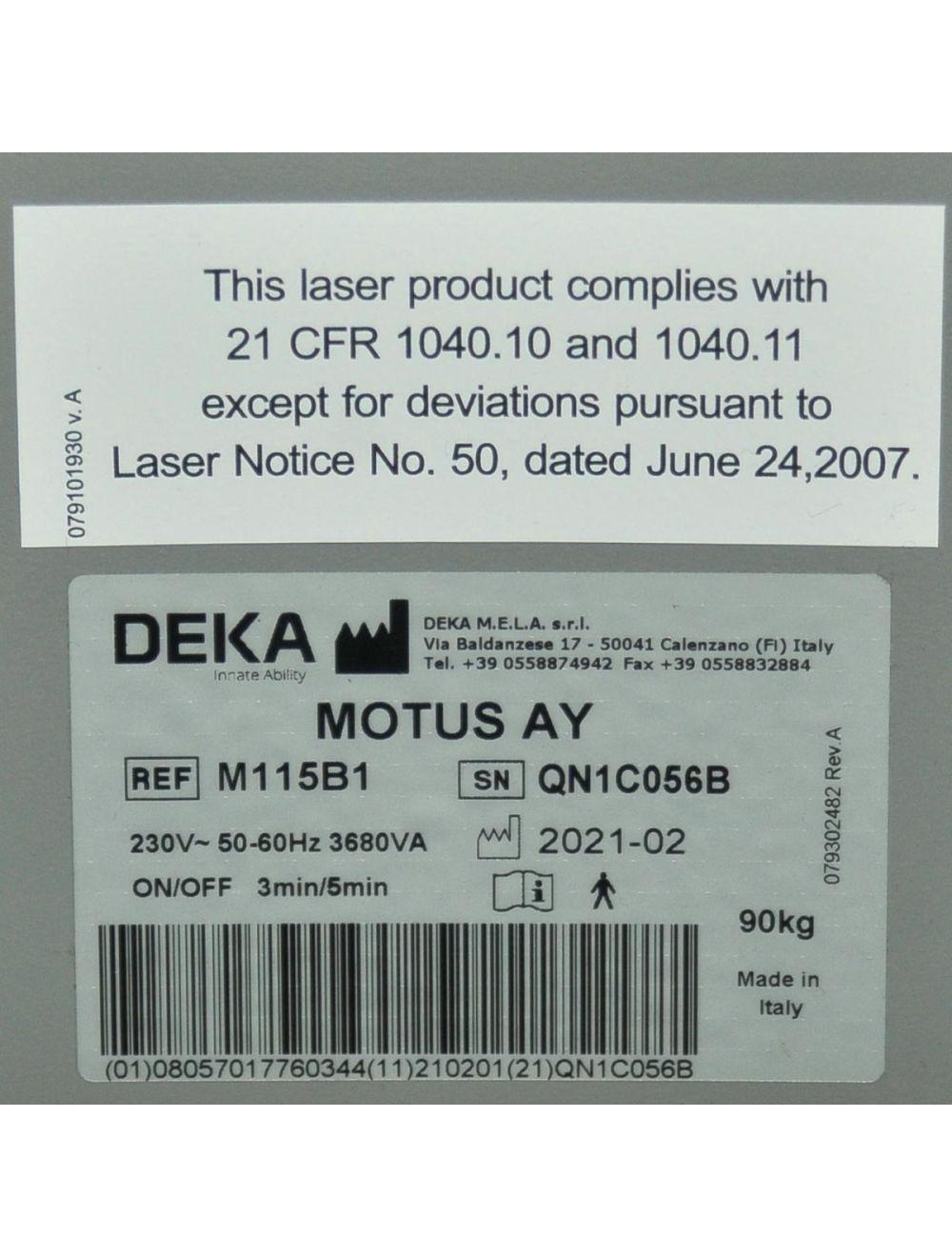 2021 DEKA MotusAY Dual Nd YAG Alex Laser 755 1064 Hair Removal Vascular Motus AY