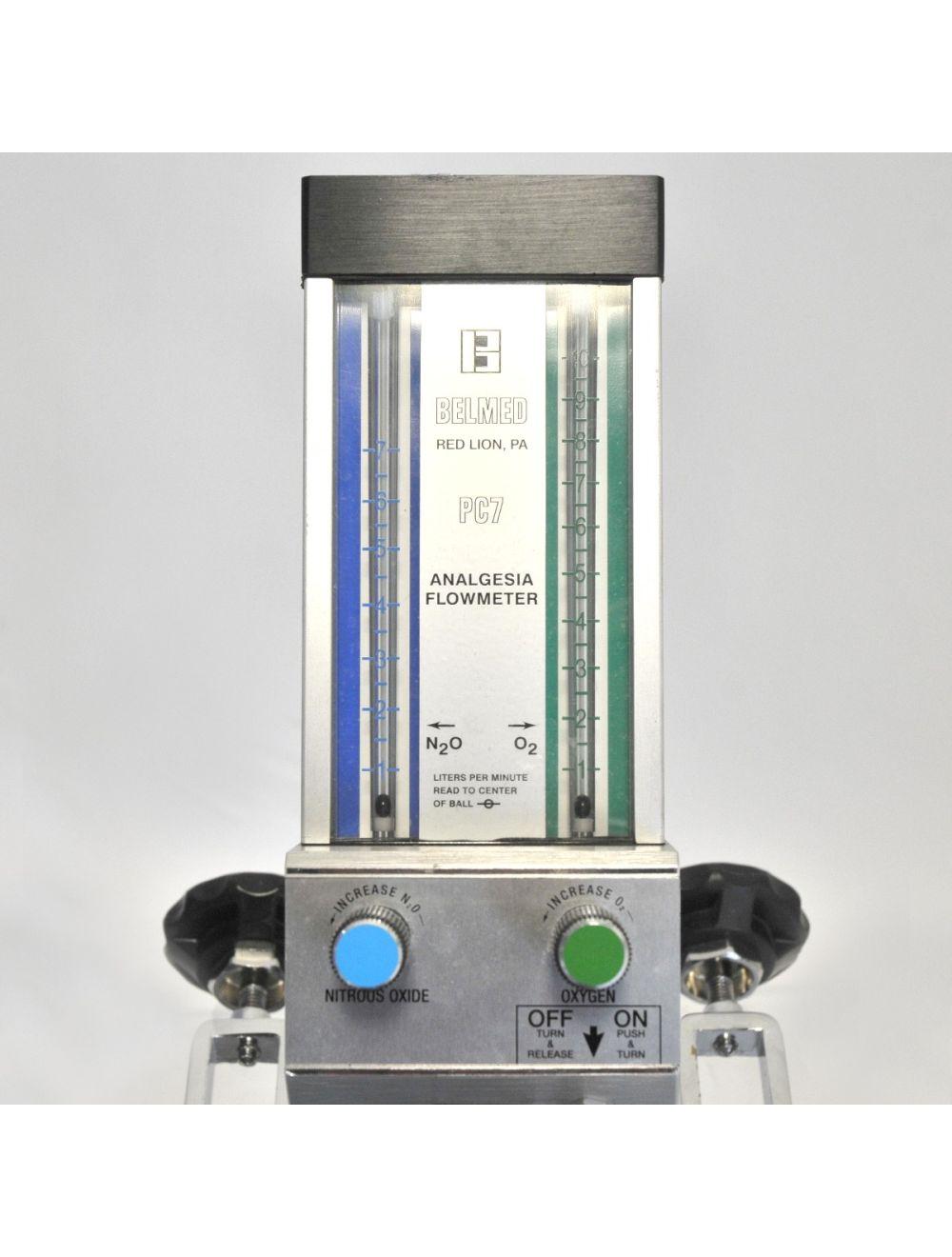 Belmed PC7 Analgesia Flowmeter Nitrous Oxide N2O Oxygen Portable Stand Dental