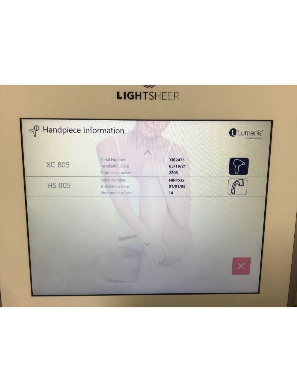 2020 Lumenis LightSheer Quattro Light Sheer XC HS 805 HP Laser Hair Removal LOW