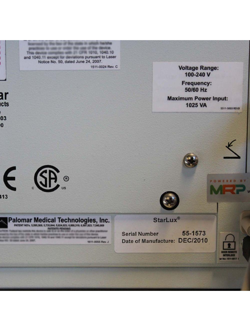 2010 Palomar Starlux 500 IPL Hair Removal Pigmented Lesions Chiller & LUX Ys HP