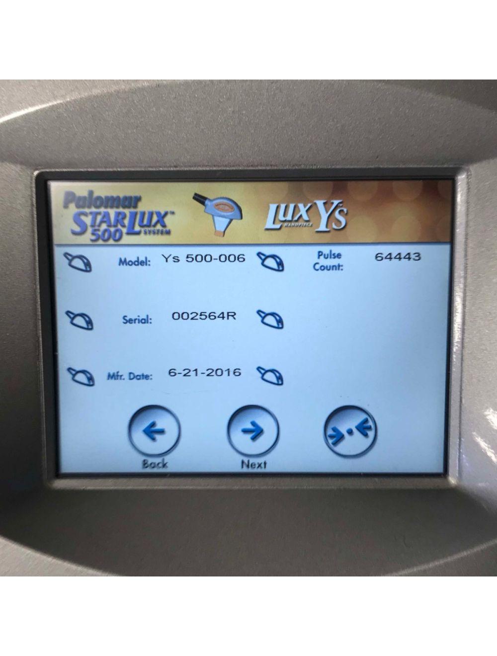 2010 Palomar Starlux 500 IPL Hair Removal Pigmented Lesions Chiller & LUX Ys HP