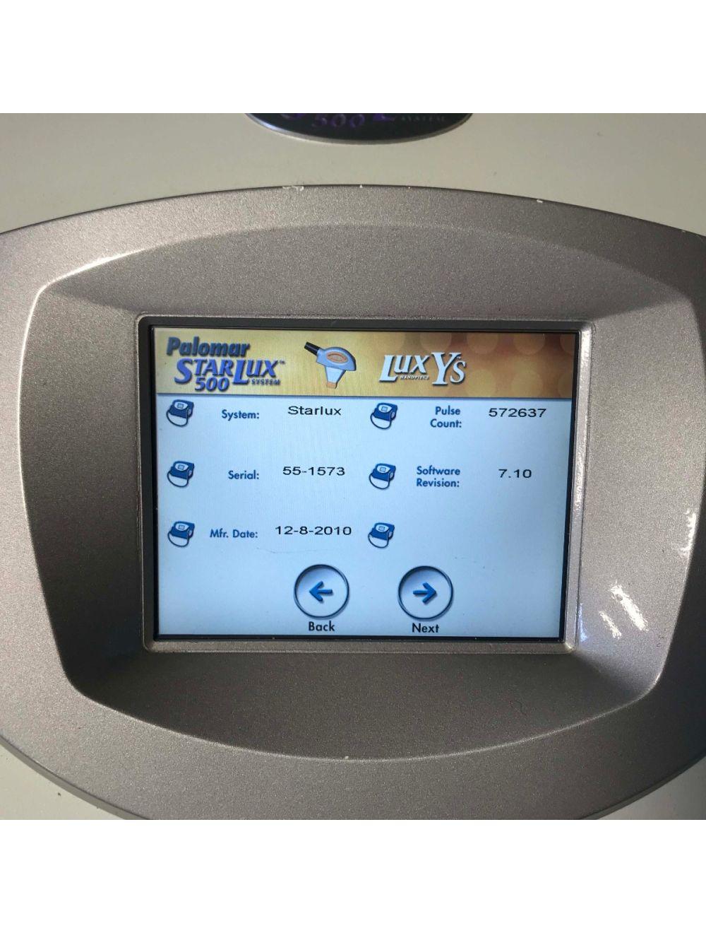 2010 Palomar Starlux 500 IPL Hair Removal Pigmented Lesions Chiller & LUX Ys HP