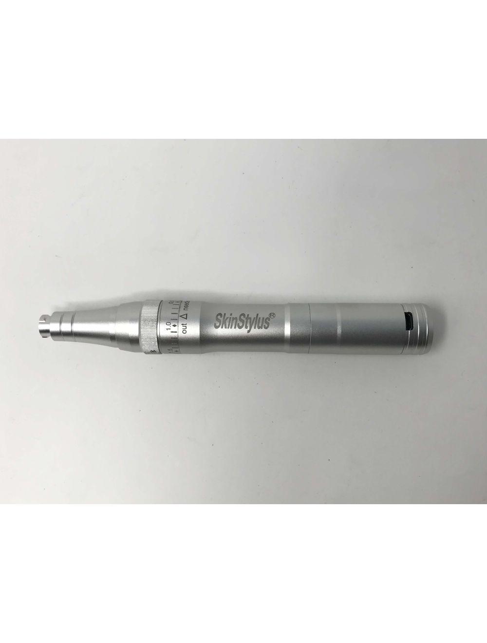 SkinStylus Microneedling Pen &amp; Battery Set SILVER 4-Pin Contact Variable Speed