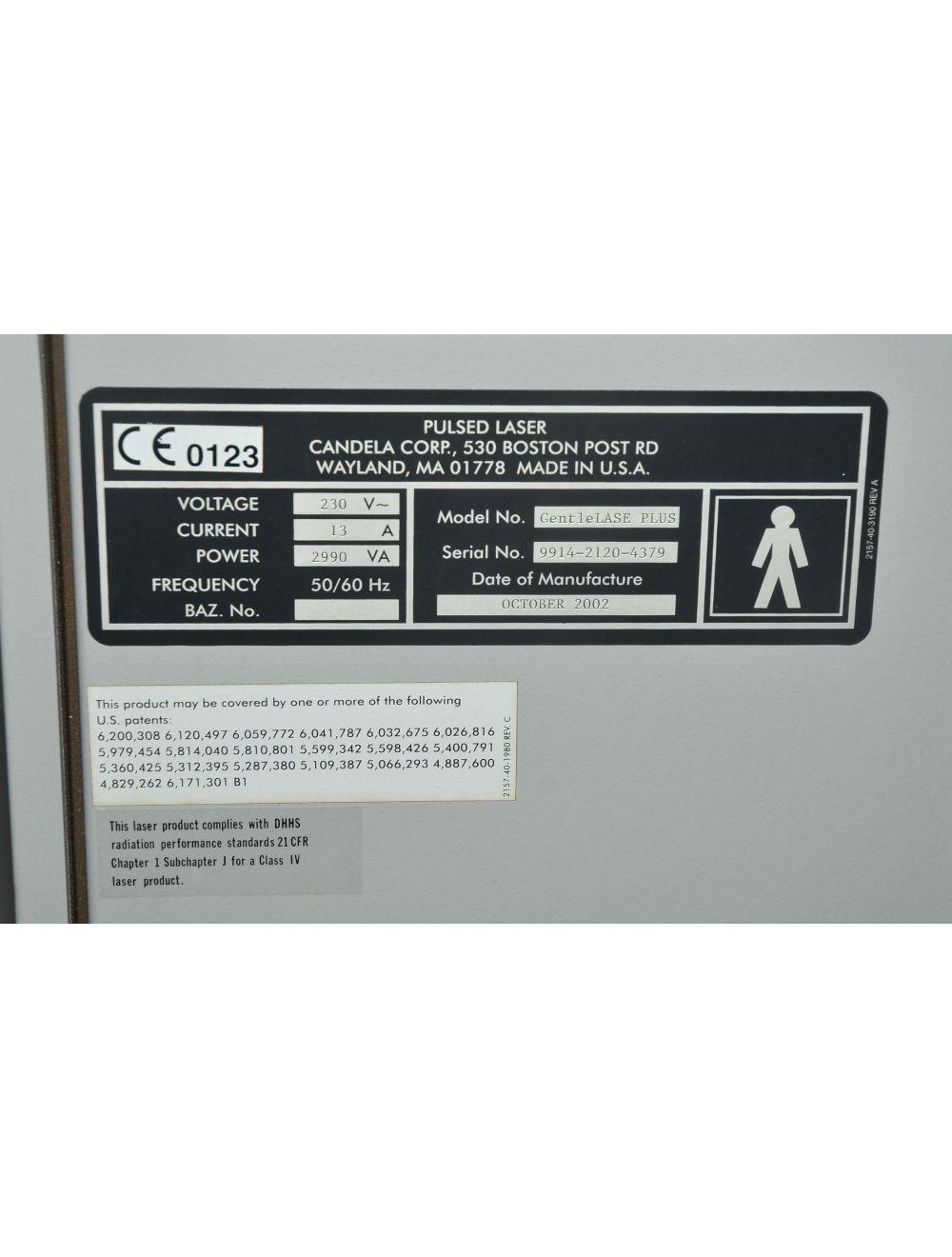 2002 Candela GentleLASE 755 Alexandrite Laser Aesthetic Hair Removal Gentle Lase
