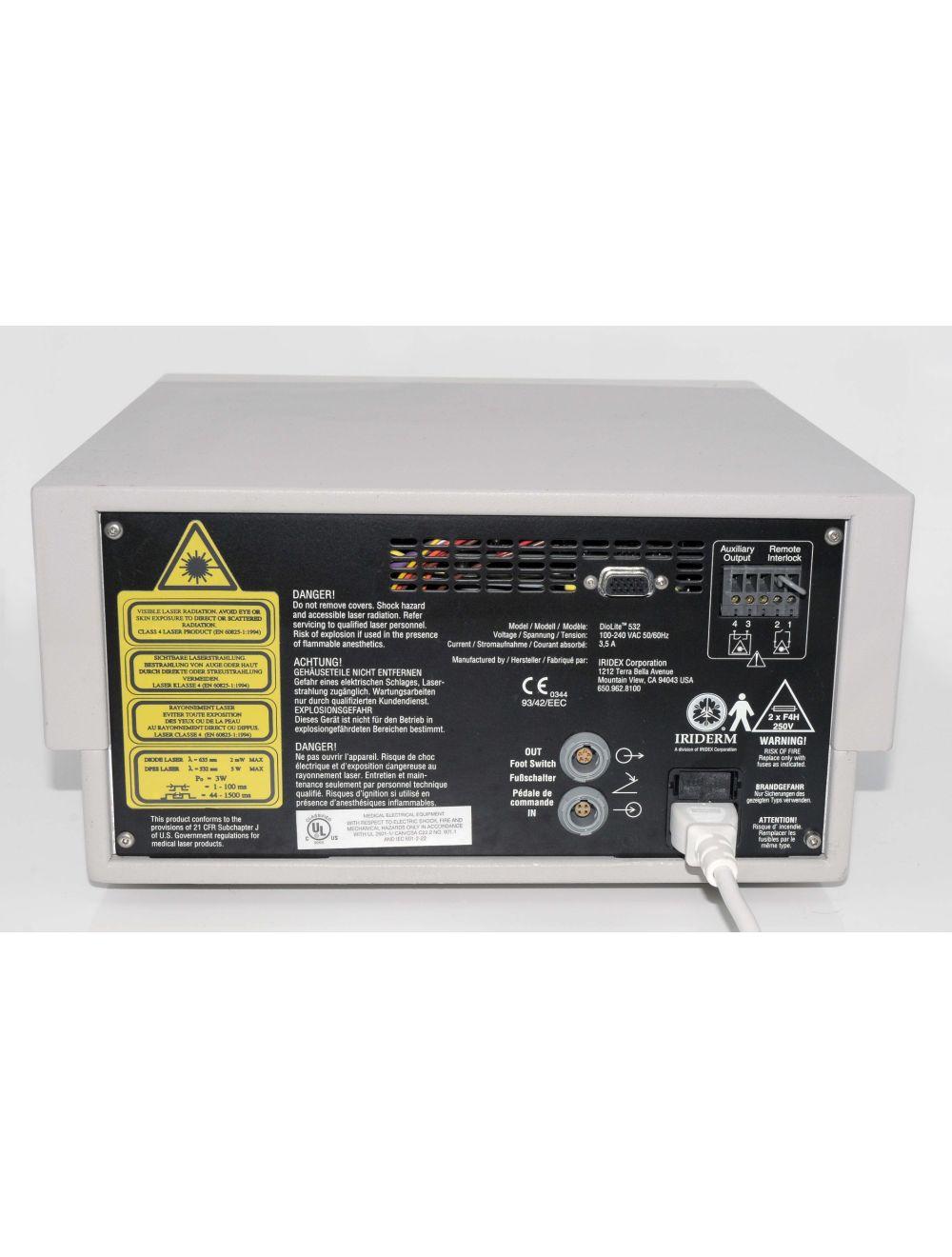 Iridex Iriderm DioLite 532nm DIODE CONSOLE Laser Pigmentation Lesion Vein Skin