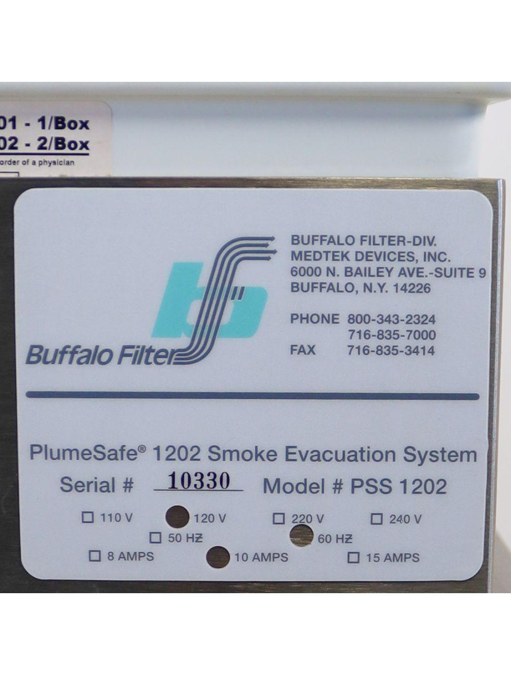 Buffalo Filter PlumeSafe PSS 1202 Smoke Evacuation System Plume Safe w/Cart