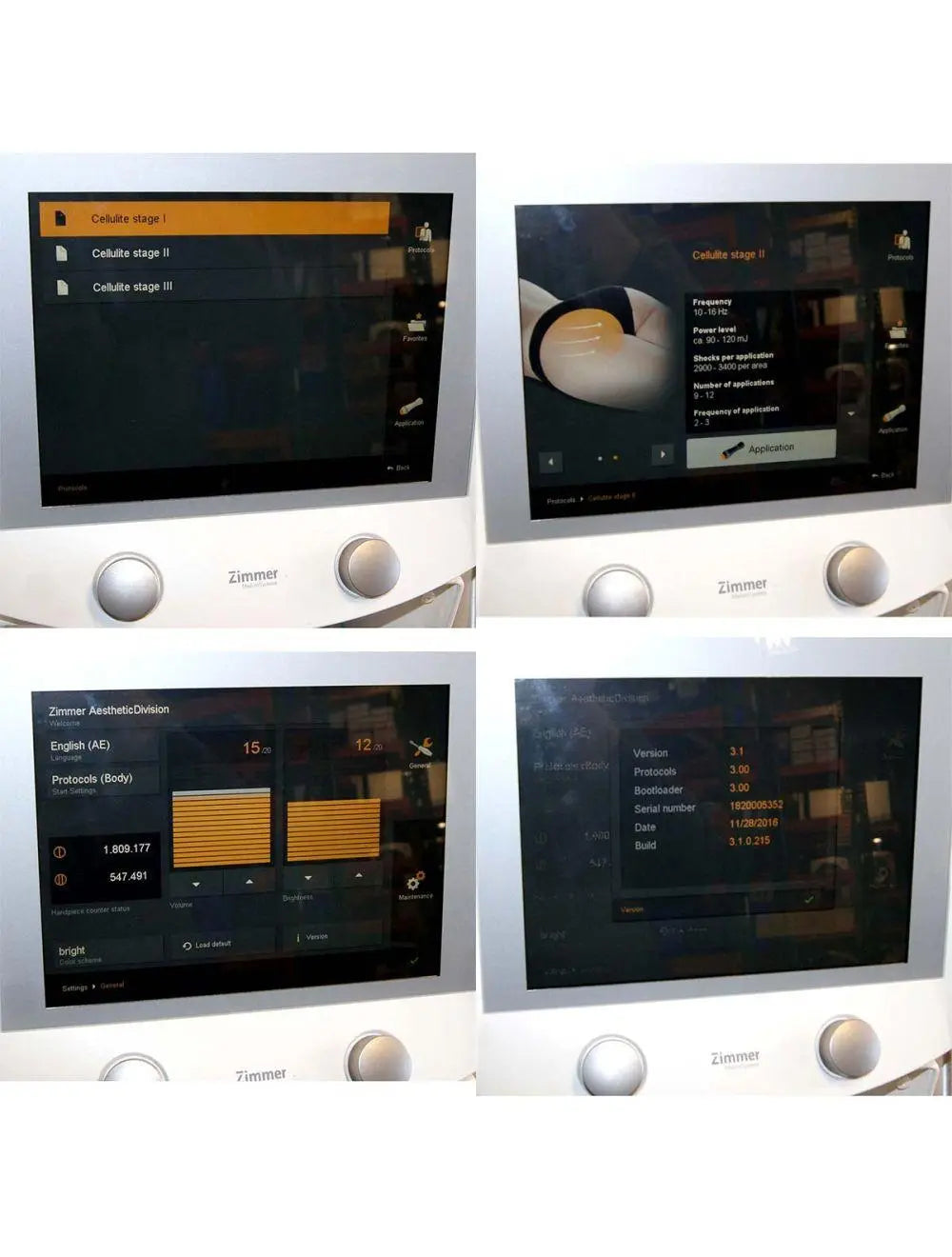 2016 Zimmer ZWave Pro Cellulite Treatment Body Contouring System 1.8mil Pulses 547k Pulses