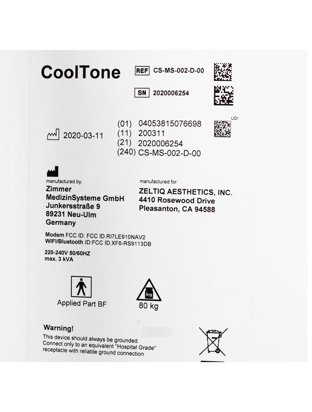 2020 Allergan CoolTone Body Contouring Sculpting Tone Muscle System