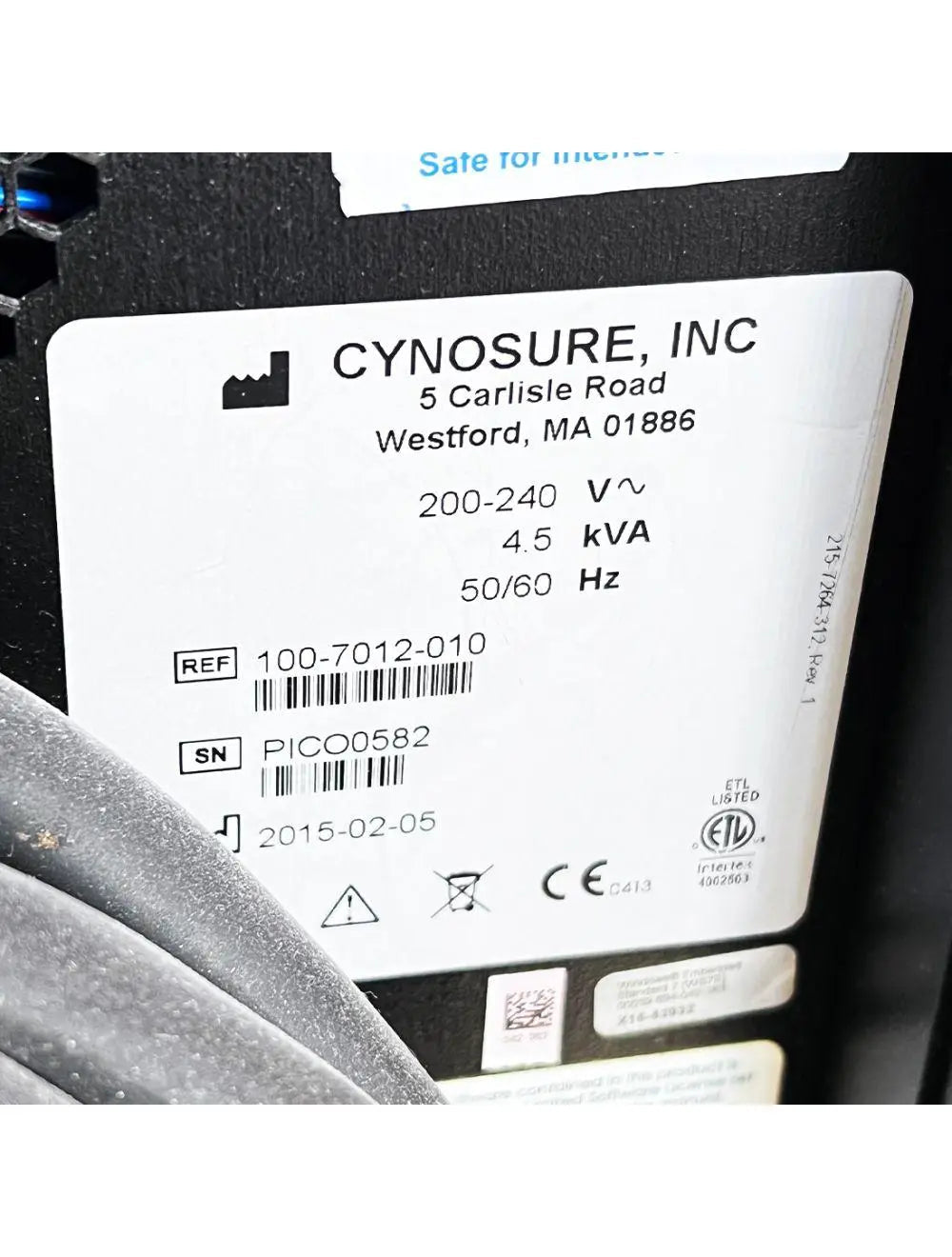 2015 Cynosure PicoSure 755-Wavelength Laser System Picosecond Pulse Skin Tattoo Cynosure