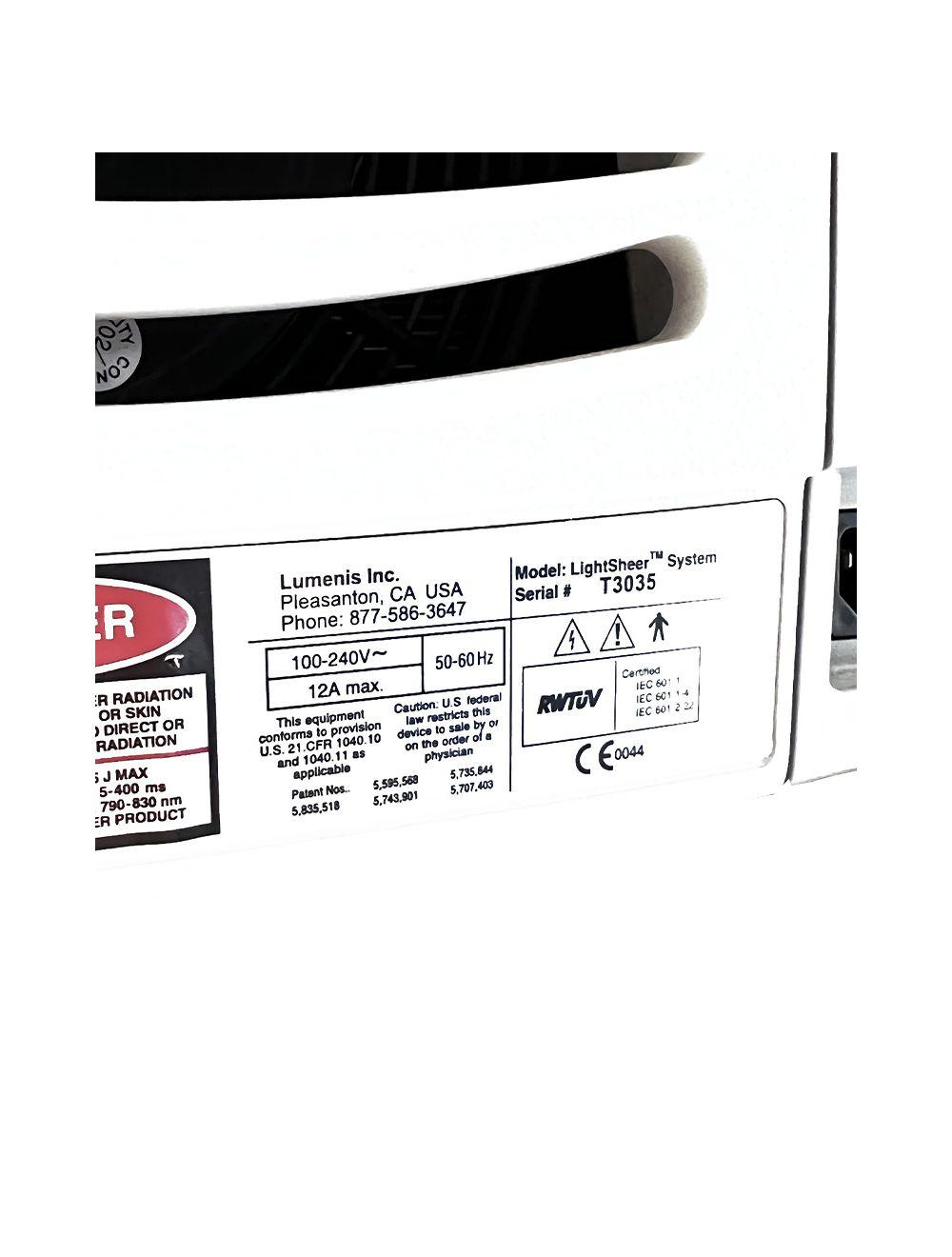 Lumenis LightSheer ET Diode Pigmented Lesion Laser Hair Removal System Unit