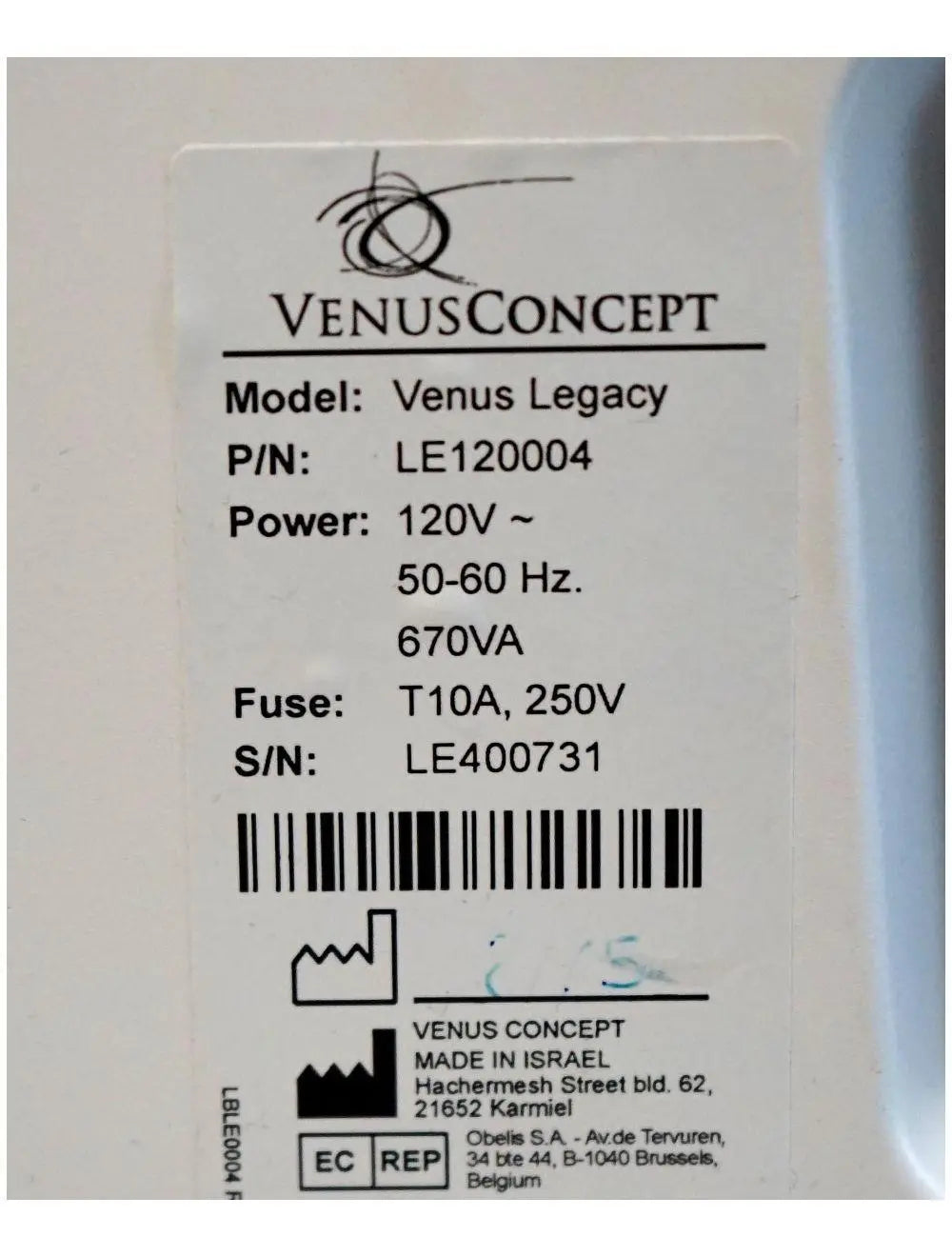 Venus Concept Legacy RadioFrequency Cellulite Wrinkle Reduction Body Shaping RF Venus