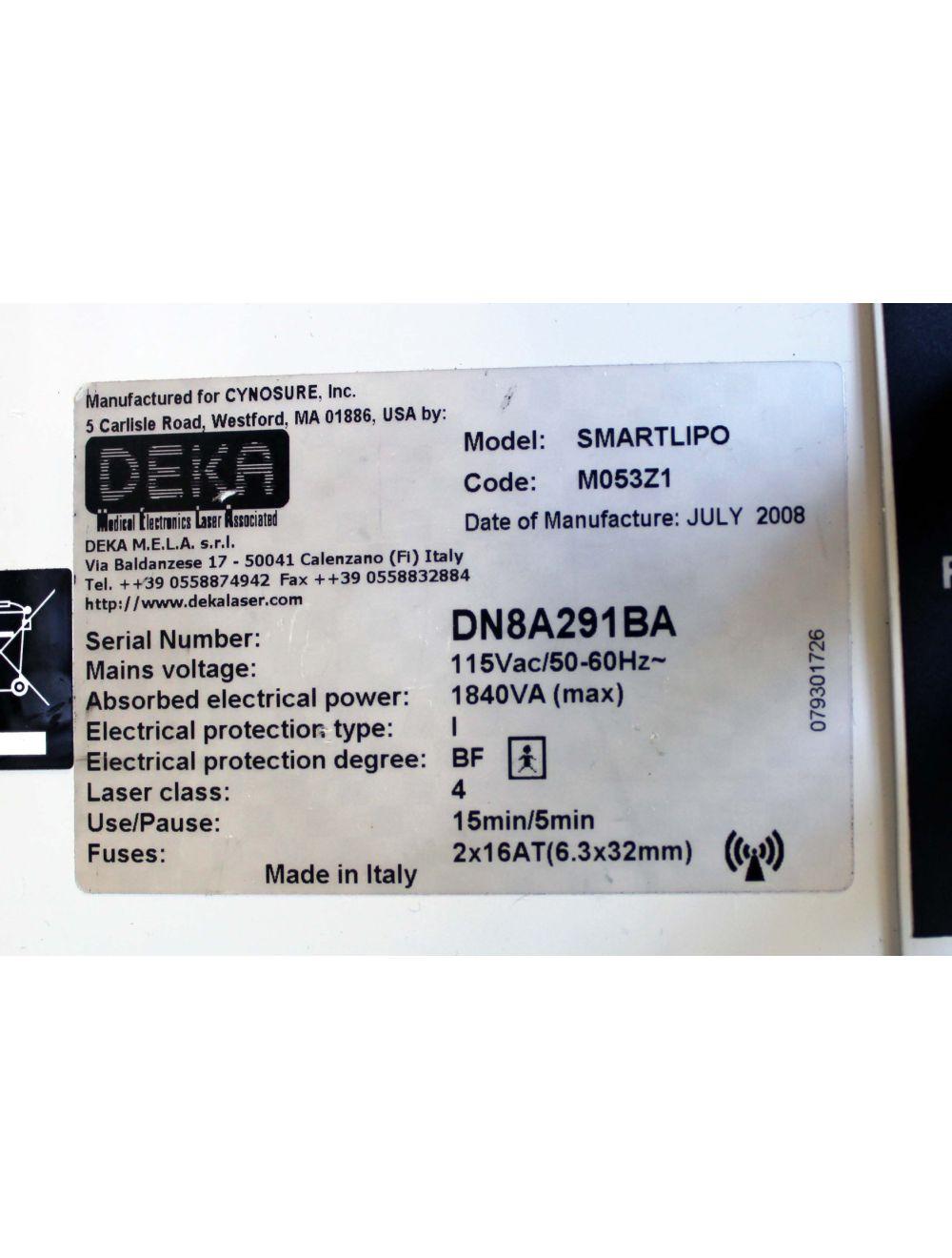 2008 Cynosure SmartLipo Deka NdYAG 1064 Laser Body Sculpt 4M PULSE Old Fibers