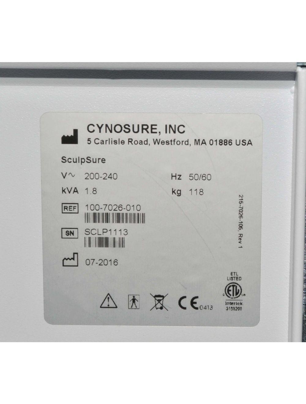 Cynosure 2016 SculpSure 1060nm Diode Laser Lipolysis Fat Reduction Body Contour