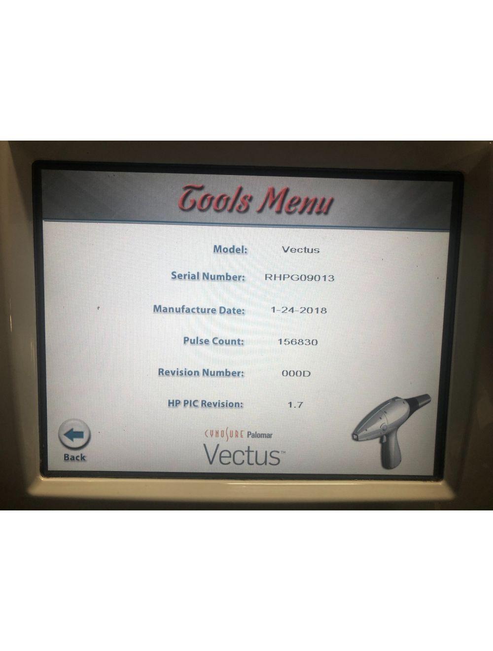 2013 Cynosure Palomar Vectus 810 nm Diode Hair Removal Laser w/ Large Optic