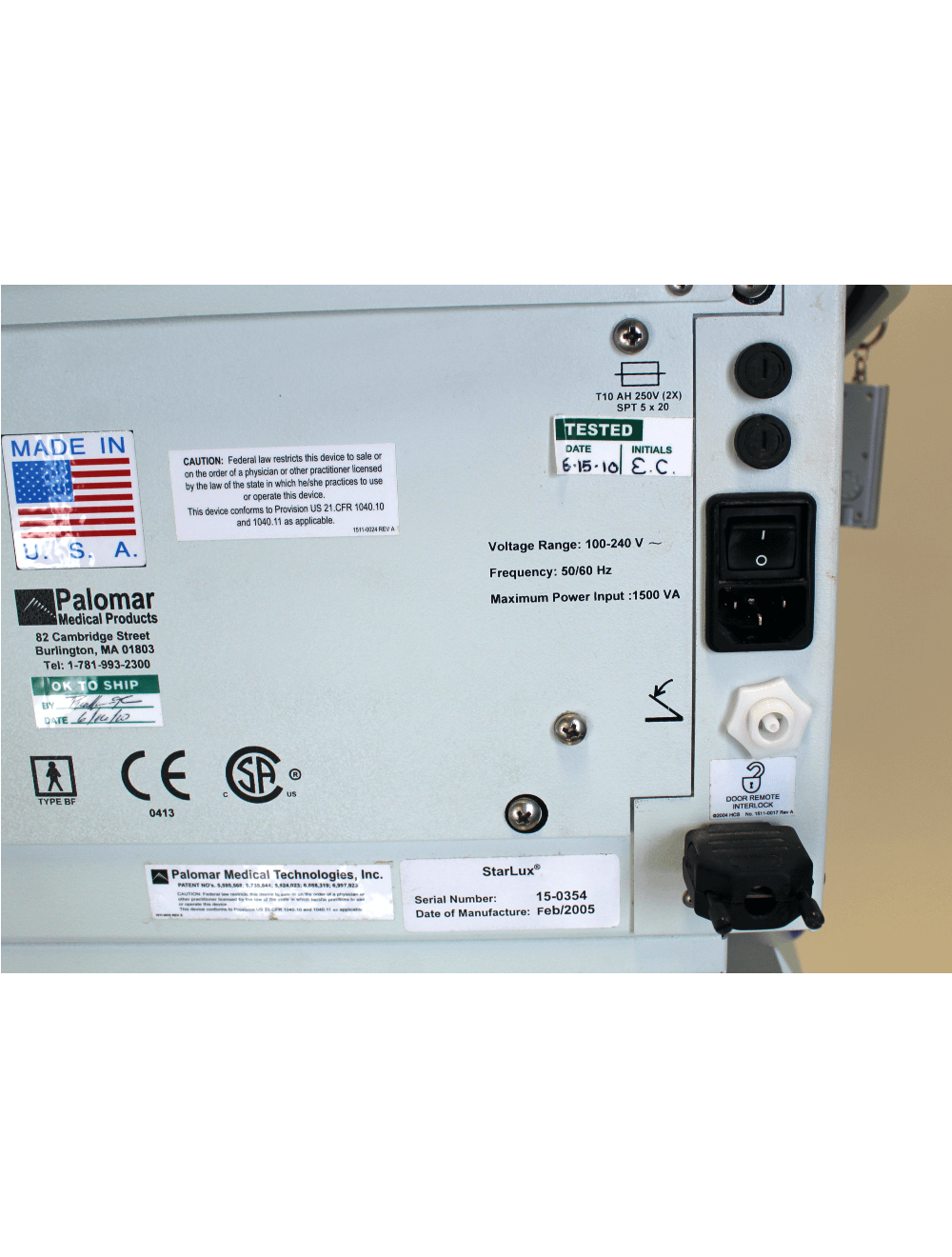 2005 Palomar StarLux 300 Laser w/LuxG & LuxRs Hair Removal Lesions