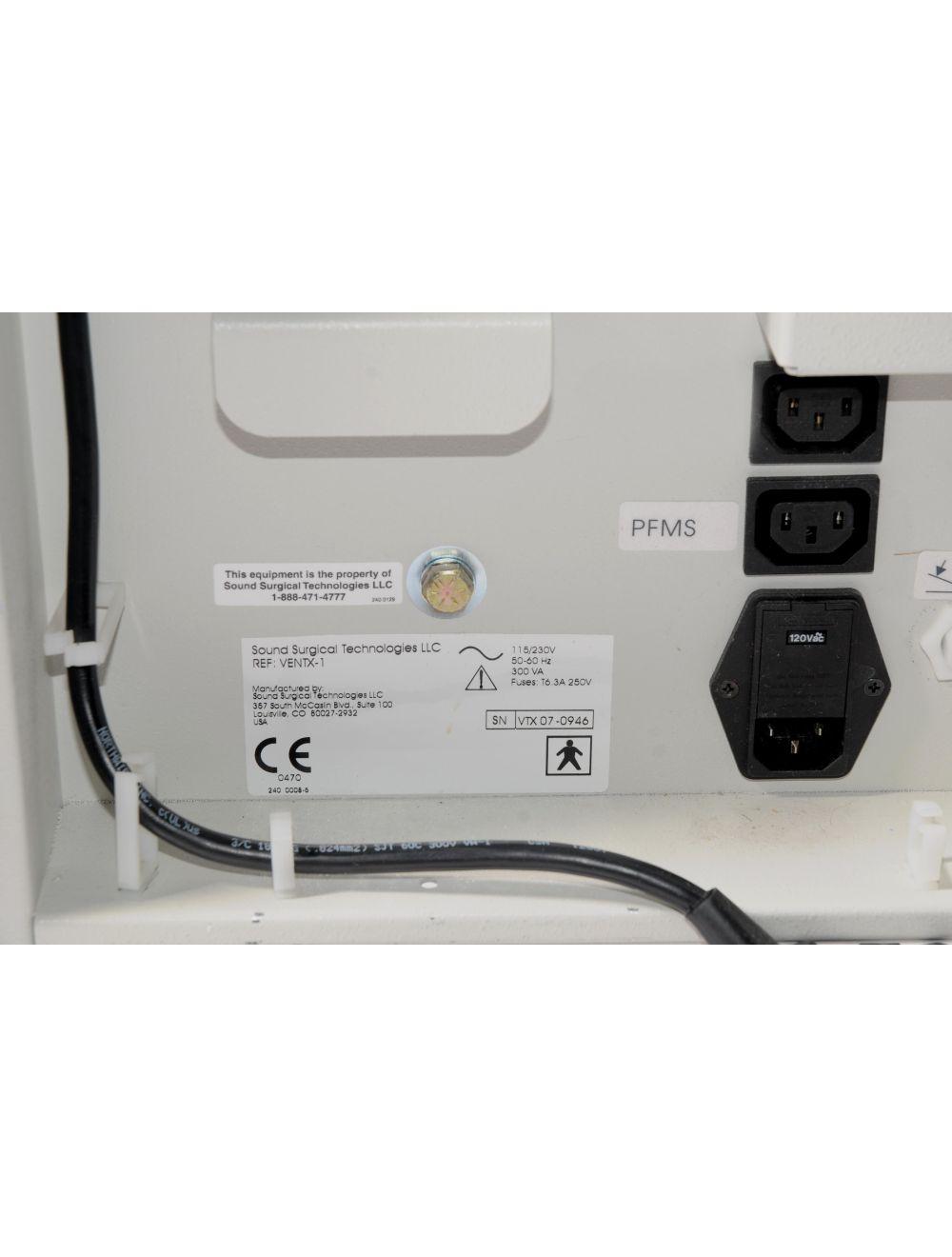 SOUND SURGICAL Technologies VENTX-1 RACK W/ PUMP Cart System Foot Switch Vent X