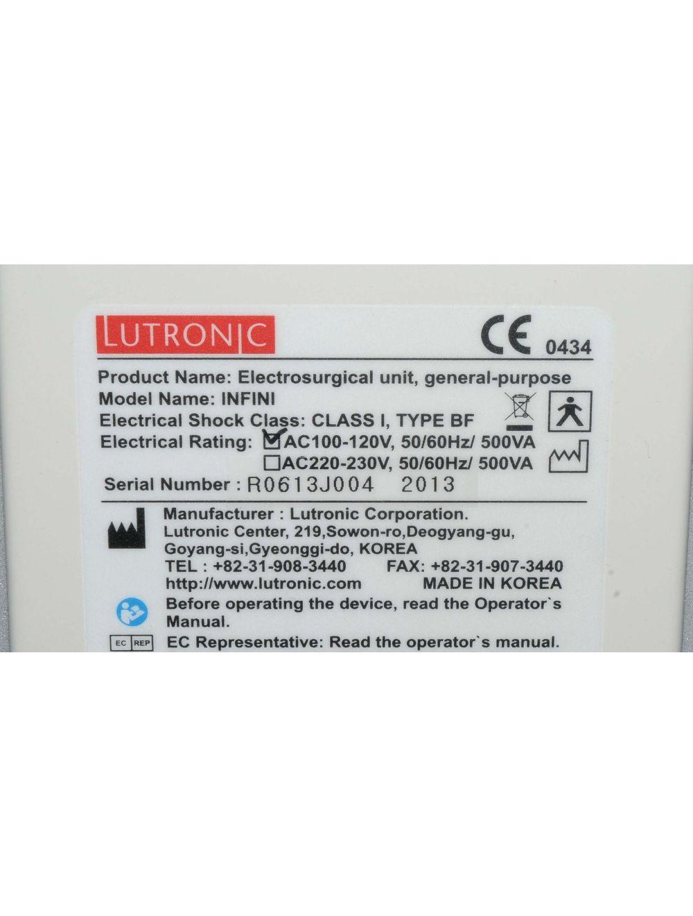 2013 Lutronic Infini Aesthetic RF Radio Frequency Microneedling Electrosurgical