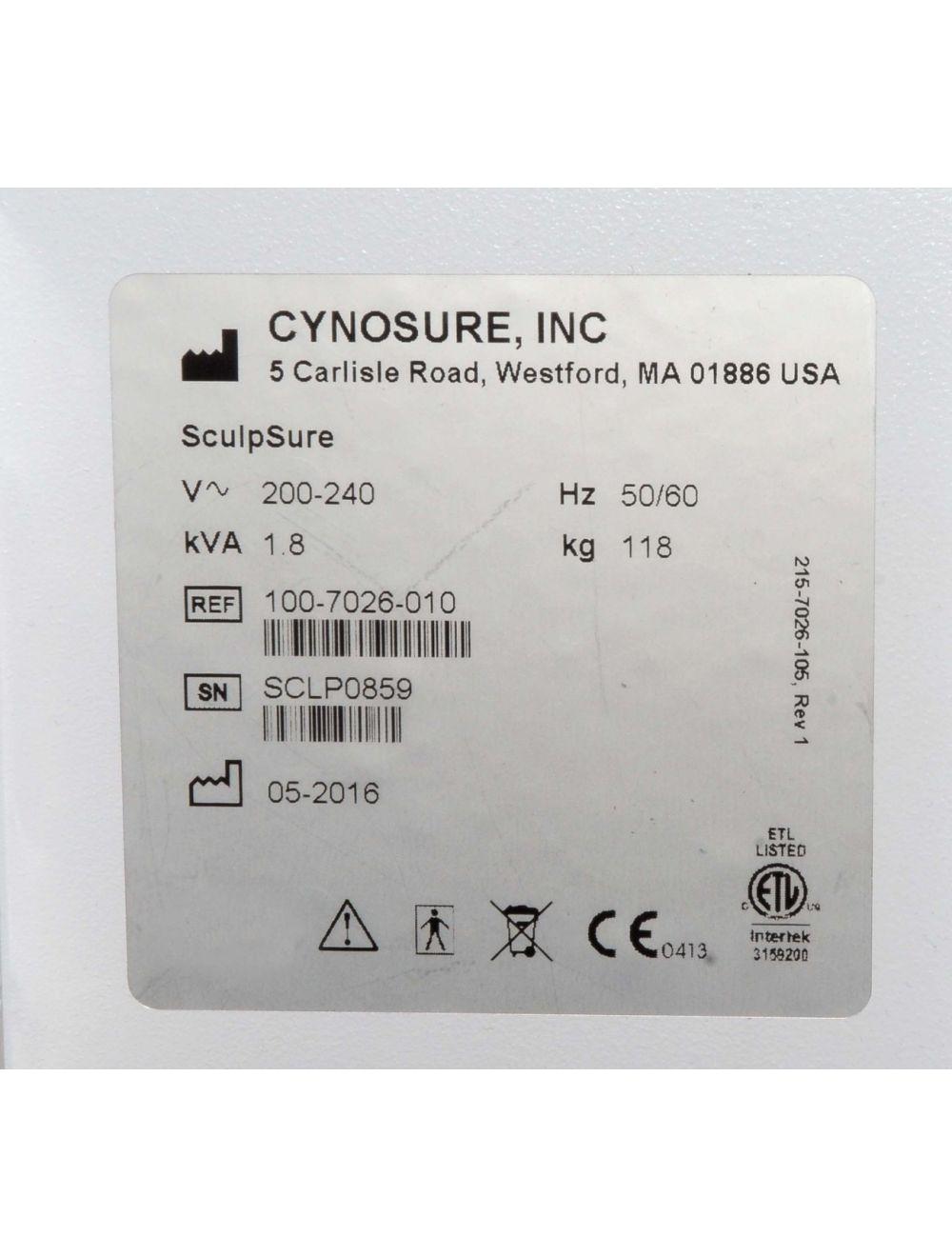 SCULPSURE Cynosure 2016 1060nm Diode Laser Lipolysis Body Contour Fat Reduction