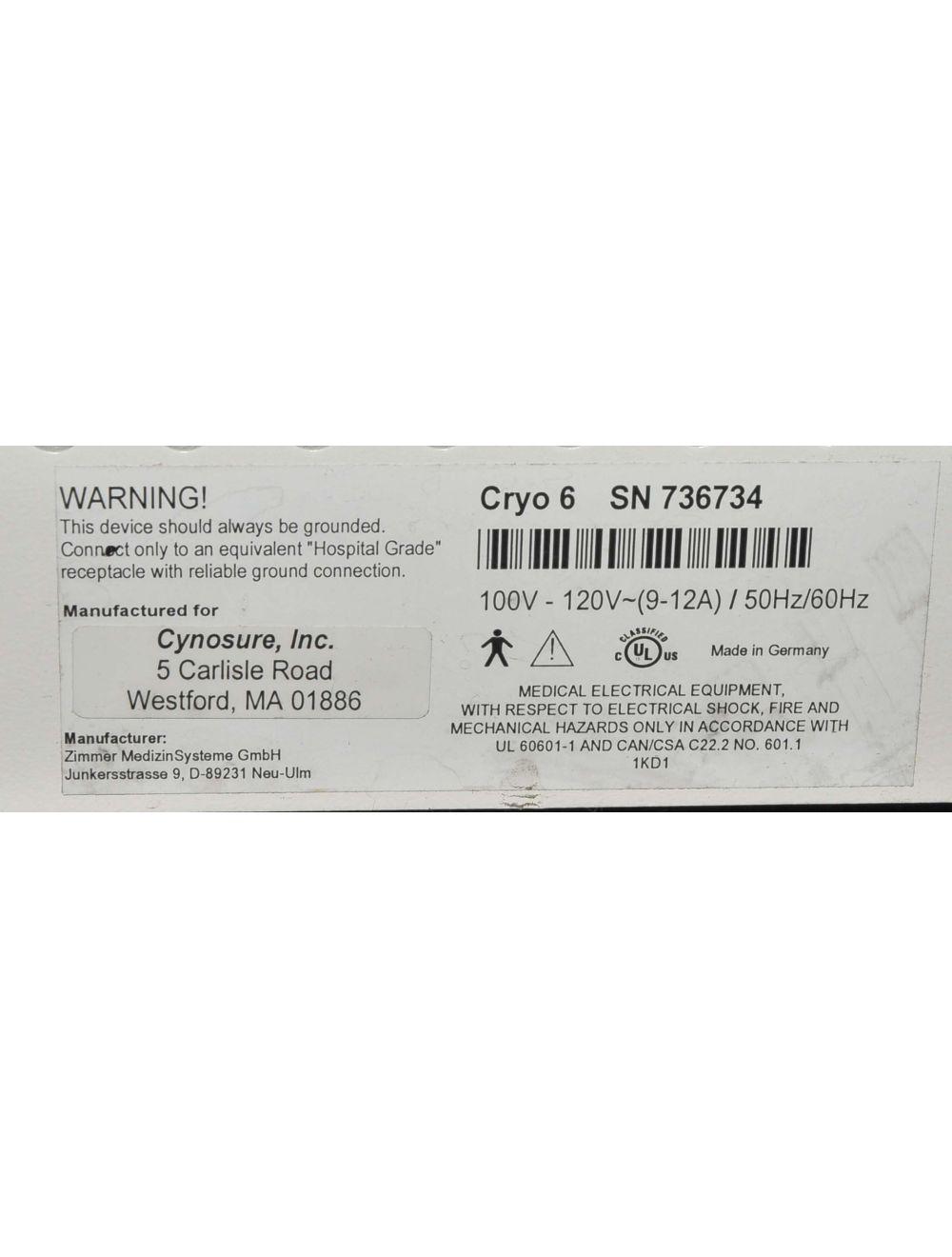 ZIMMER Cryo6 Chiller Skin Cooler IPL Laser Treatment Cryo 6 Medizin Cynosure