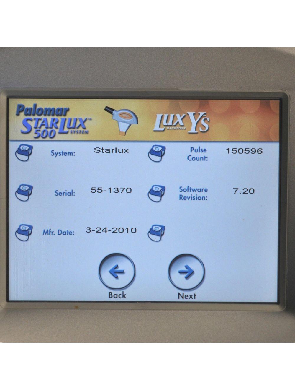 2010 Palomar StarLux 500 IPL Laser Lux Ys LuxDeepIR Hair Removal Skin Tightening