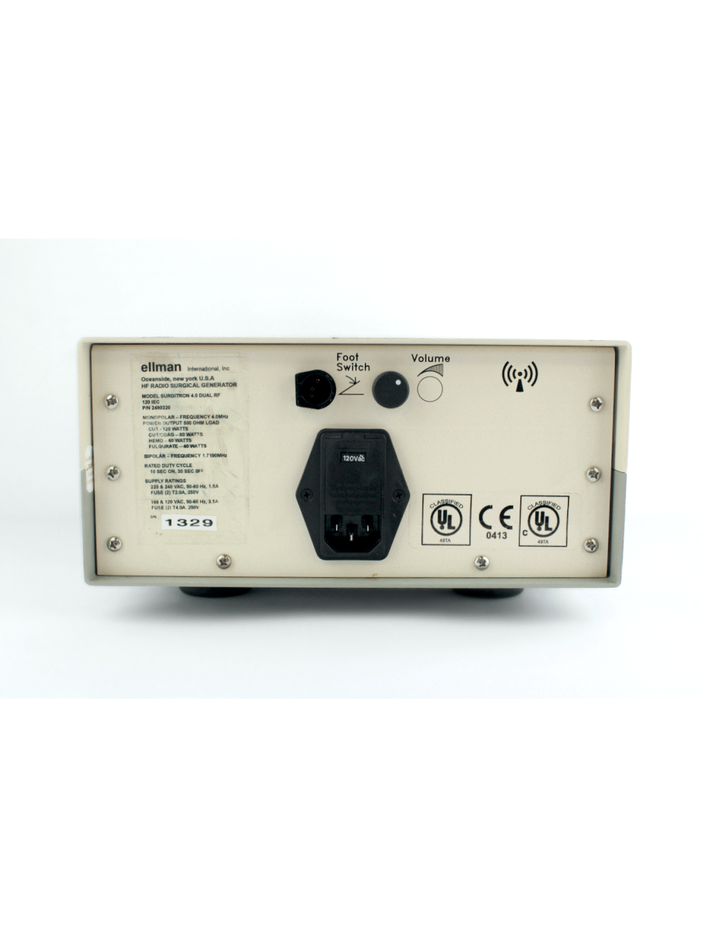 Ellman 120 IEC Surgitron 4.0 Dual RF HF Radio Surgical Generator