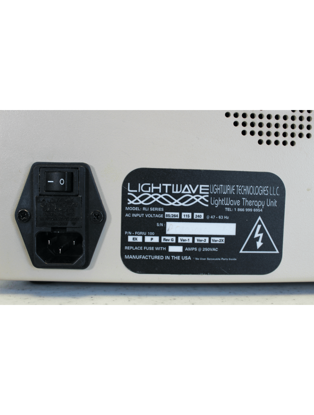 LED Light Therapy System Skin Care Machine LightWave RLI 100 EXP on Mobile Stand