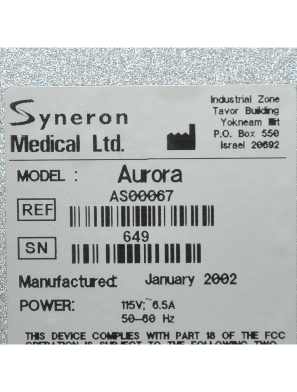 2002 Syneron Aurora ELOS RF IPL Arora Aura DS ST Hair Removal Skin Tightening