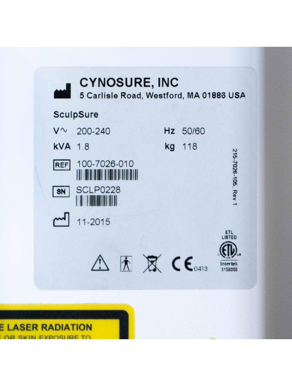 2015 Cynosure SCULPSURE Diode Laser Non-Invasive 1060 Body Sculpting Contouring