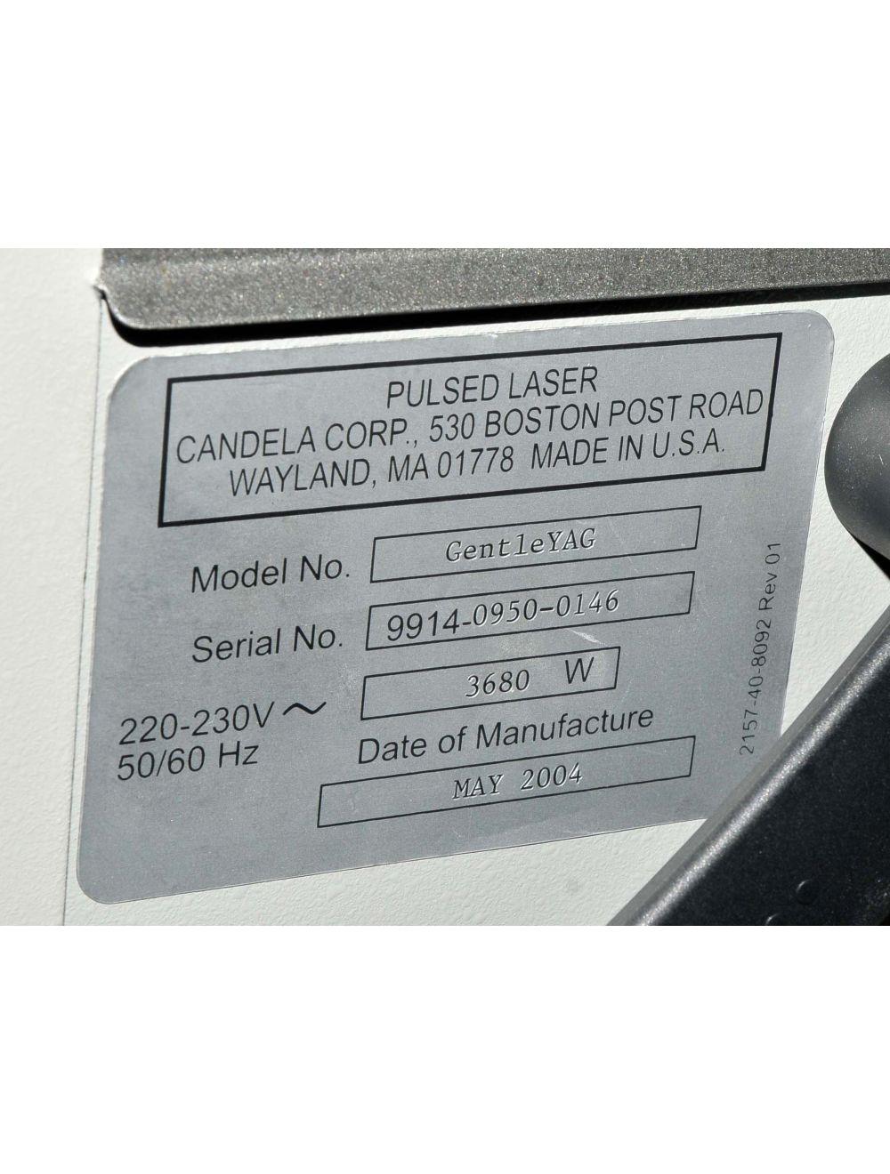 2004 Candela GentleYAG 80J Nd:YAG 1046 Laser Hair Removal Vascular System