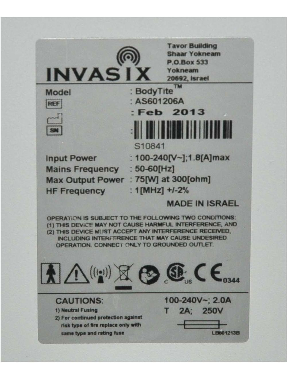 2013 Invasix BodyTite Fractora TiteFX BodyFX Fractional Restore Skin INMODE