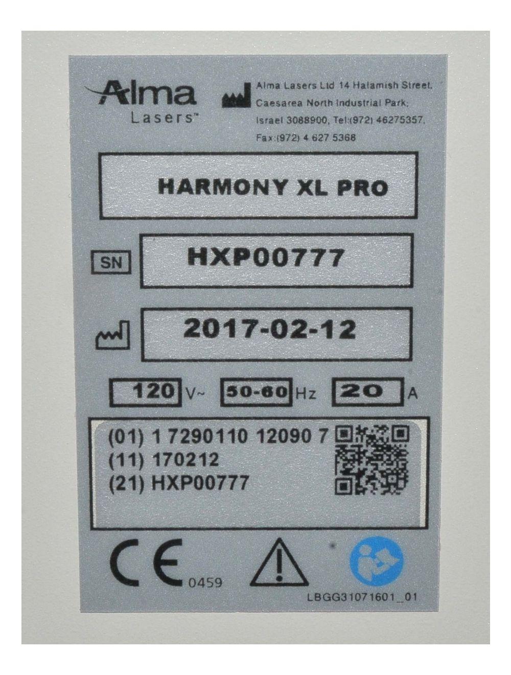 2017 Alma Harmony XL PRO Erbium Laser w iPixel Er Handpiece Hair Removal HR