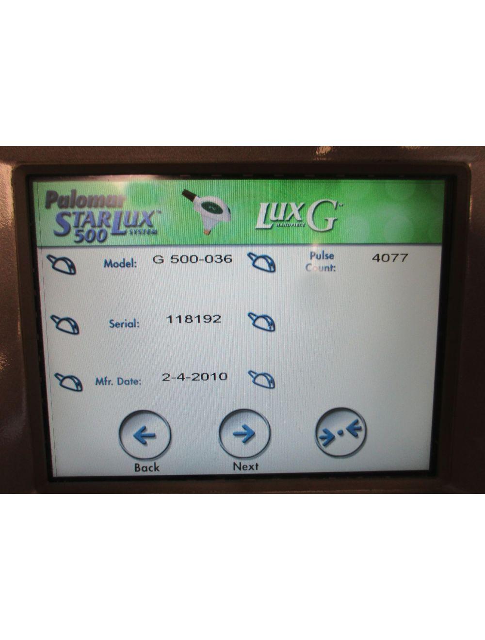 2007 Palomar StarLux 500 Laser LuxY LuxRs LuxG HandPiece Lux G Rs Y Hair Removal