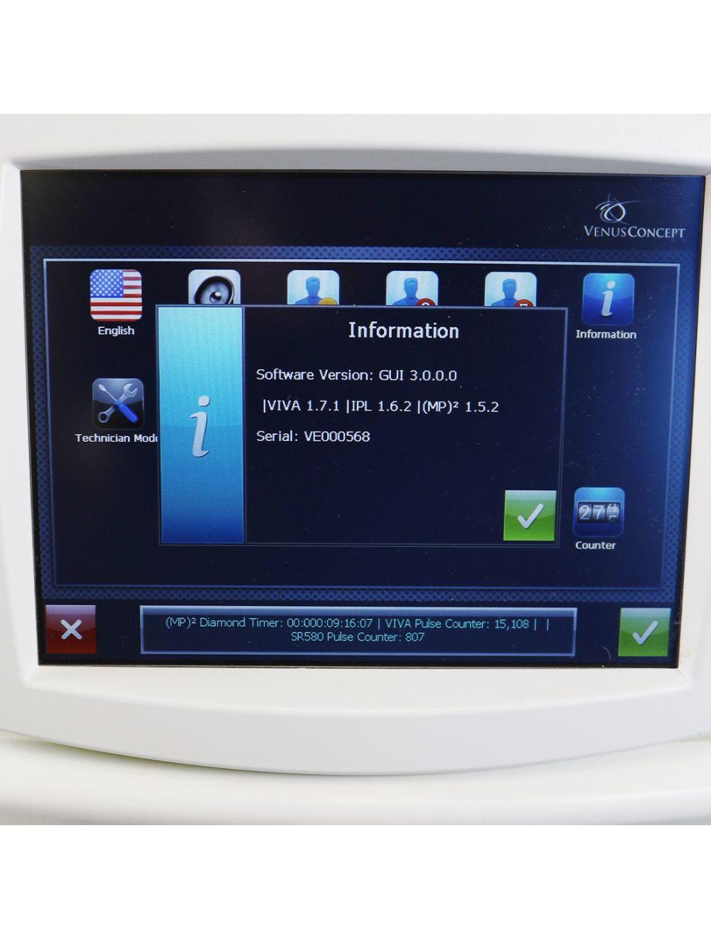 2016 VenusConcept Venus Versa IPL Laser Hair Removal Skin Rejuvenation 9 HP's