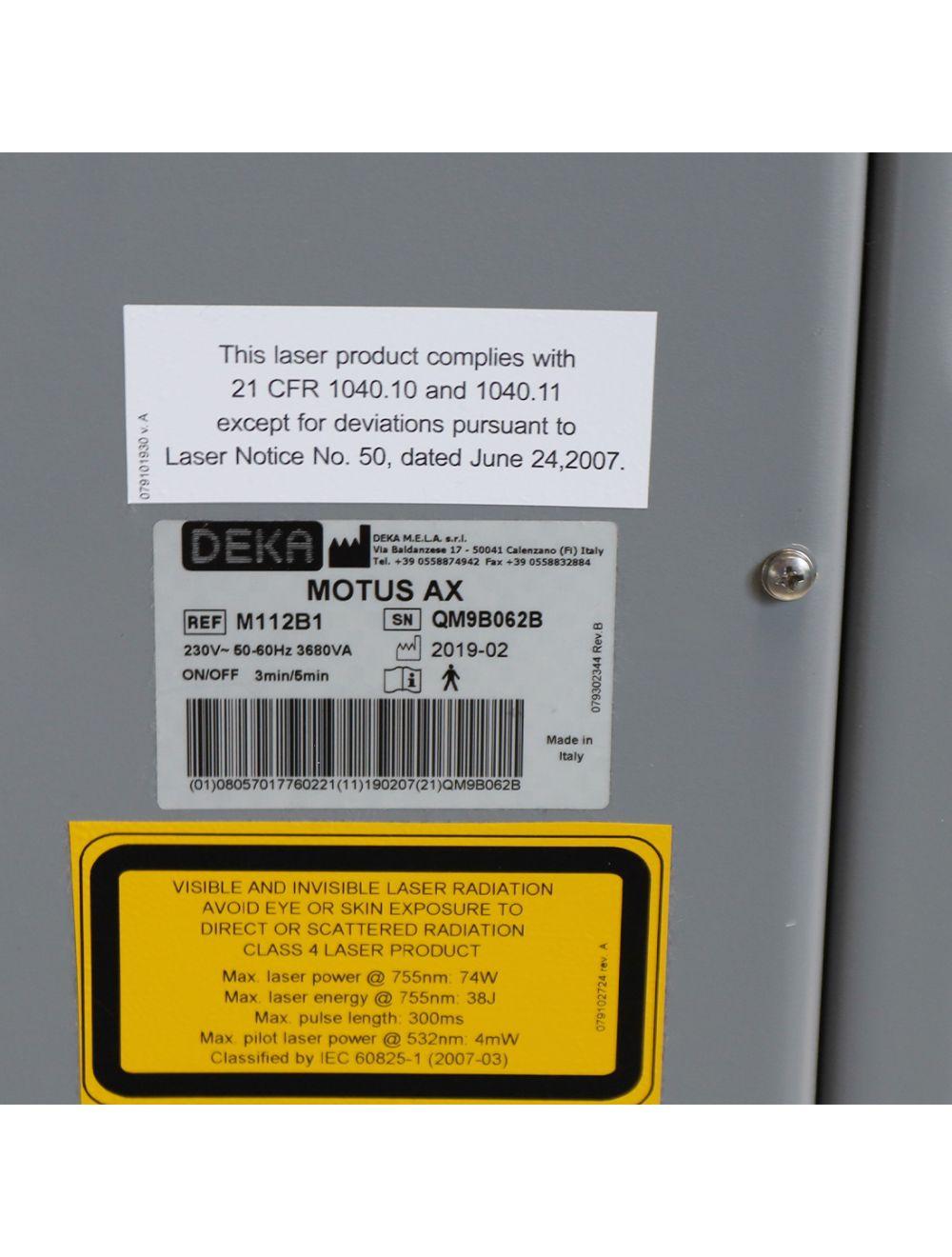 2019 Deka Cartessa Motus AX Hair Removal Laser Alexandrite 755nm All Skin Types