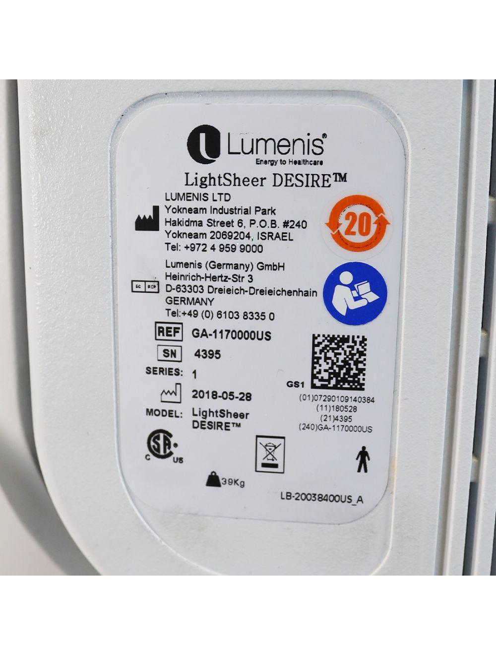 2018 Lumenis LightSheer Desire Diode Laser Hair Removal 2 Handpieces Low Pulses