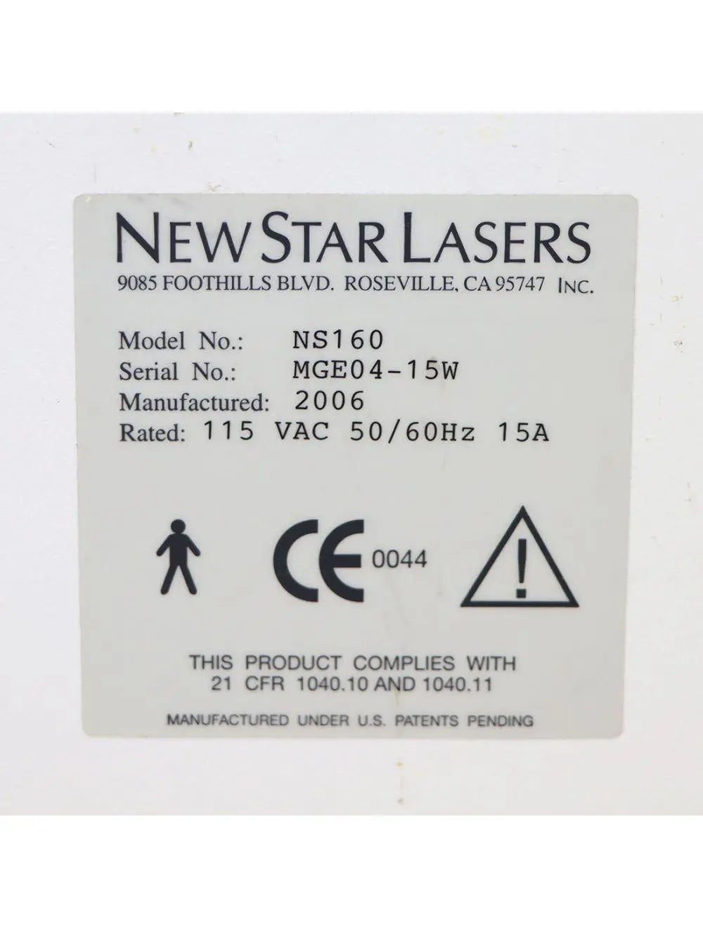 2006 New Star NS160 CoolLipo Laser Nd YAG 1320 nm Cosmetic Leg Veins CTEV CVI