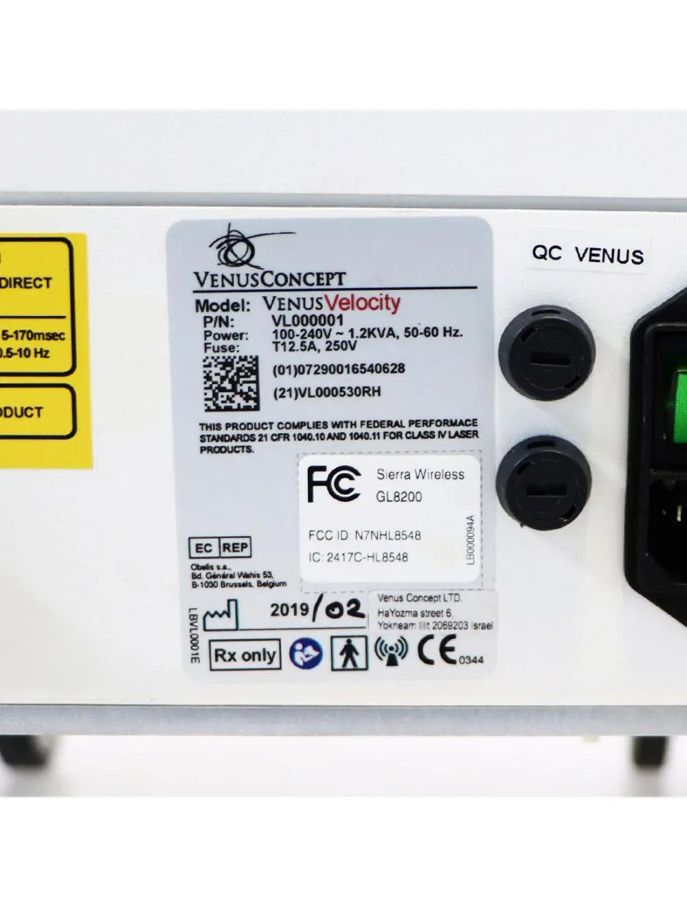 2019 VenusConcept Venus Velocity 800 nm Diode Hair Removal Laser Concept w/HP Venus