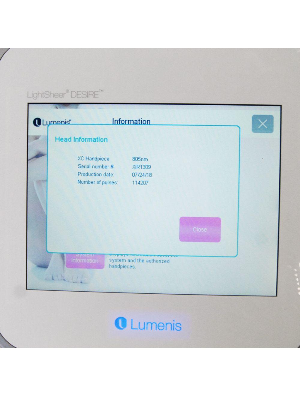 2018 Lumenis LightSheer Desire Laser Hair Removal Diode XC HS Handpieces 2 HPs