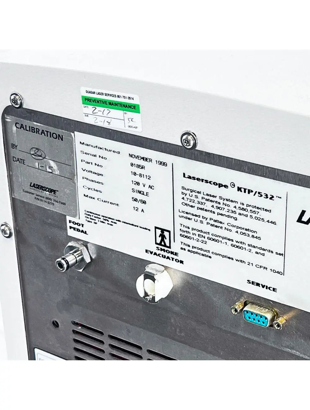 1999 Iridex LaserScope AURA KTP 532 Tabletop Surgical Laser System DermaStat