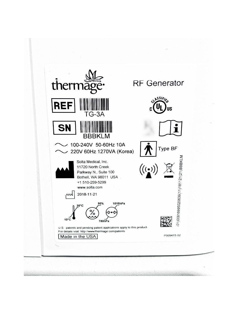 2020 Solta Thermage FLX Ultrasound Cellulite Smoothing Skin Tightening System