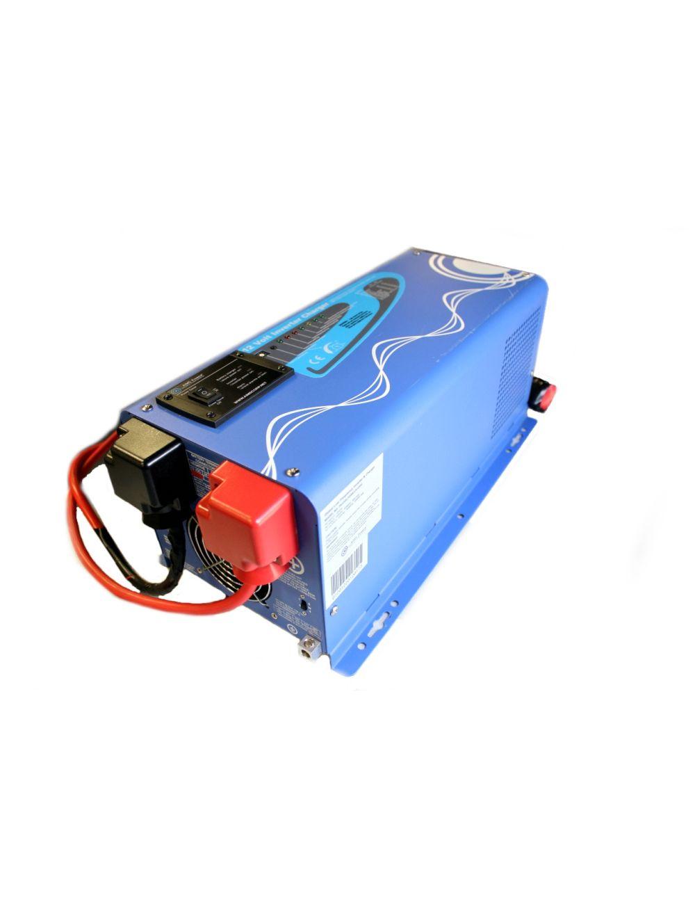 2000 Watt Pure Sine Inverter Charger 12Vdc to 120Vac Output and Battery