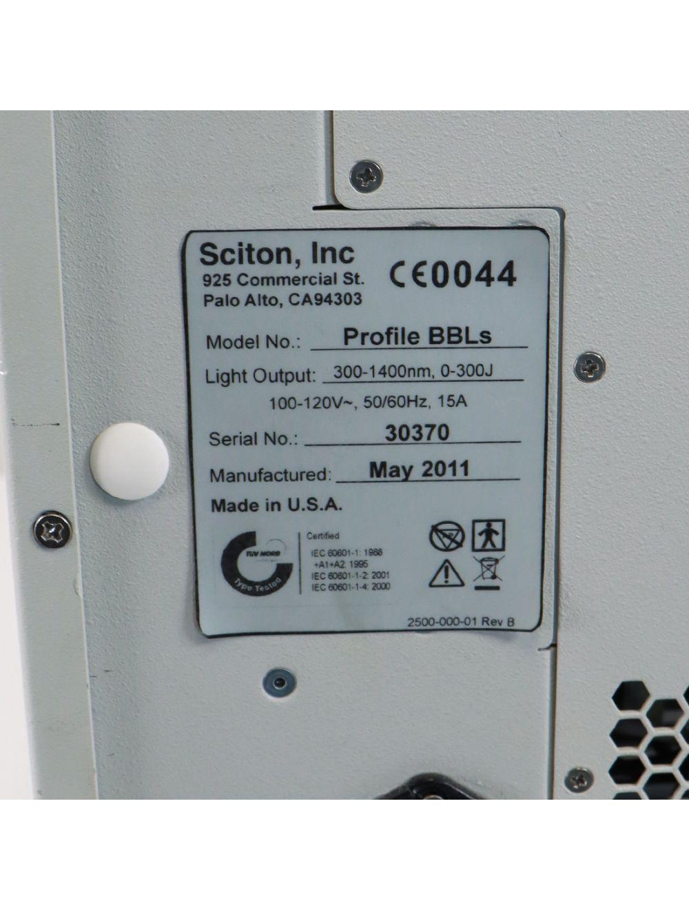 2011 Sciton Profile BBLs Laser Broad Band Light Pigment Hair Removal Vascular