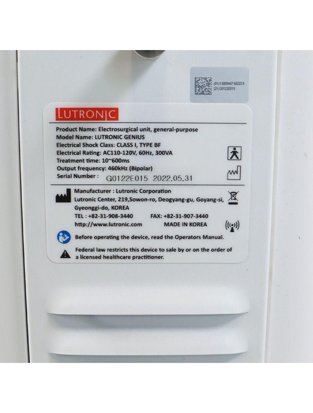 2022 Lutronic Genius Intelligent Focused Radio Frequency RF Mirconeedling System