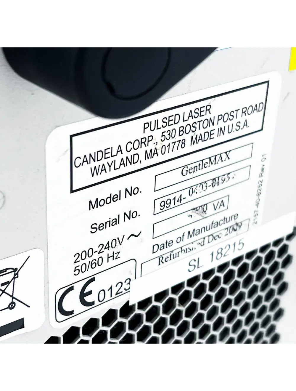 2009 Candela GentleMax Laser GMax YAG Alex 755 1064 6-18mm HR Hair Removal Vein Candela